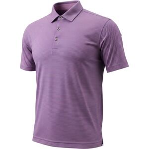 Donald Ross Men's M Pink/White Striped Polo Shirt Short‎ Sleeve Collared Button
